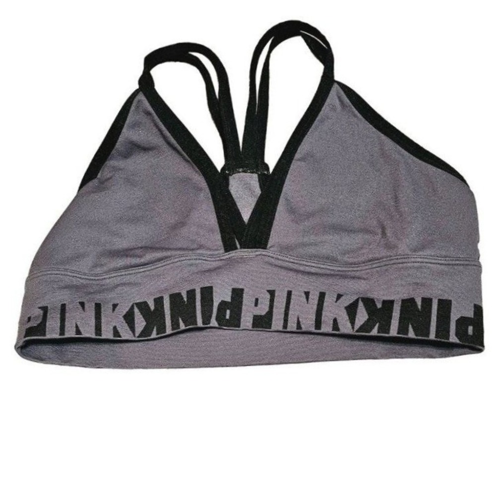Victoria's‎ Secret Pink Bralette Sports bra Size Medium Gray Black